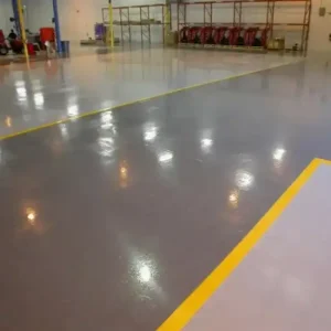 High-gloss epoxy floor in Abu Dhabi showroom