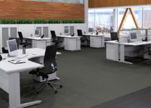 White Collor Office Tables & Black Chair