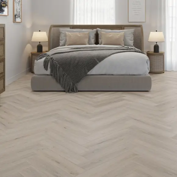 Classic Greige Herringbone Click Vinyl