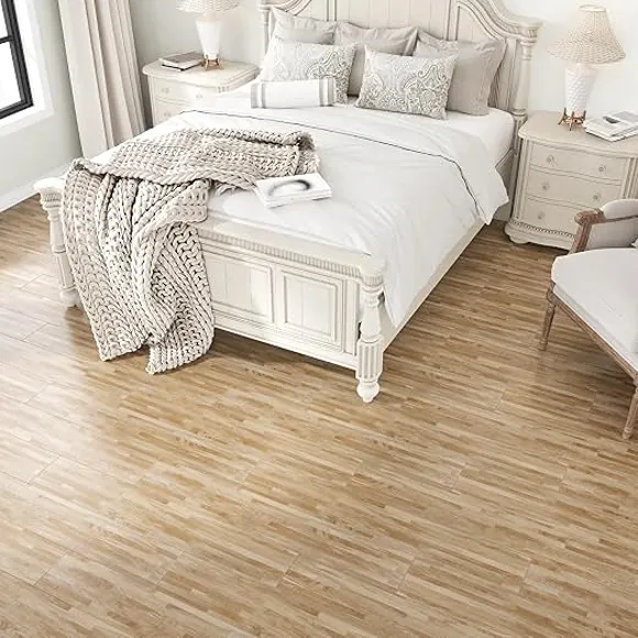 Beige Oak Peel Stick Flooring