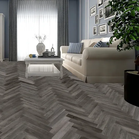 Charred Oak Herringbone SPC Flooring