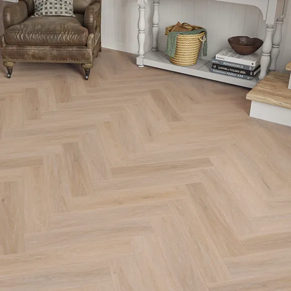 Coral Oak Herringbone SPC Flooring 1