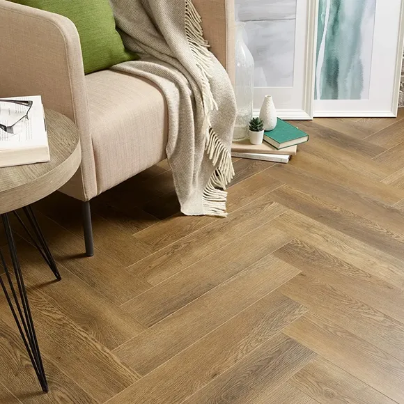 Dark Brown Herringbone Click Vinyl SPC