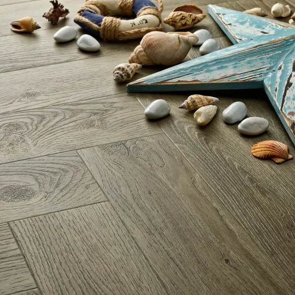 Dove Oak Herringbone LVT Flooring