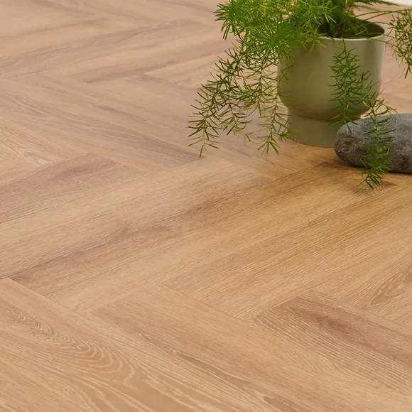 Sunshine Oak Herringbone LVT Flooring 1