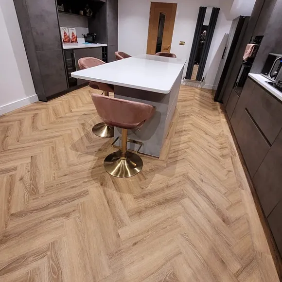 Sunshine Oak Herringbone LVT Flooring