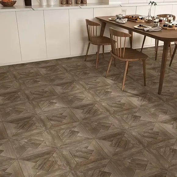 Vintage Geometric Wood Grain Vinyl