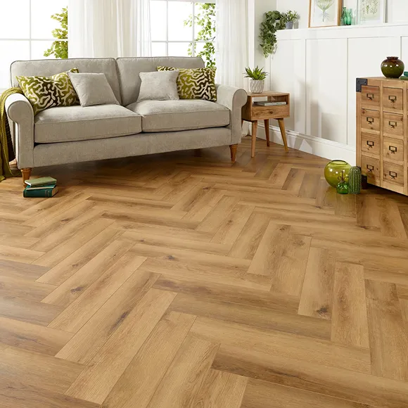 Warm Oak Herringbone Click Vinyl SPC
