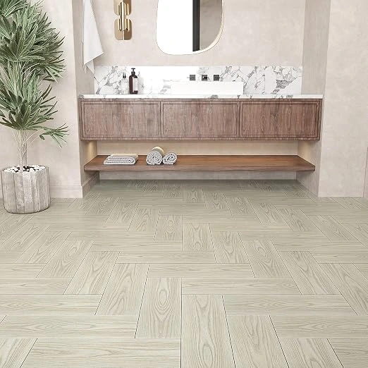 White Oak Peel Stick Vinyl Floor Rolls 1
